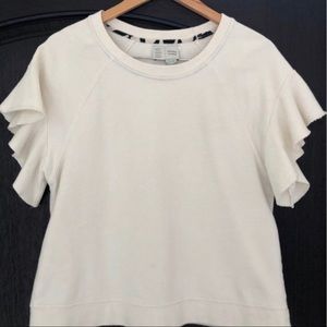 Anthropologie sweatshirt ruffle tee XS